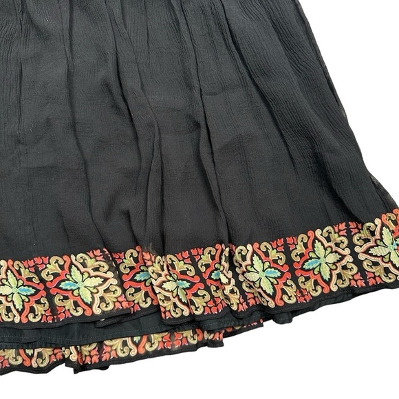 Tommy Bahama Tiered Silk Skirt Black and Multicolored Pattern Size Large (16) - Picture 10 of 10